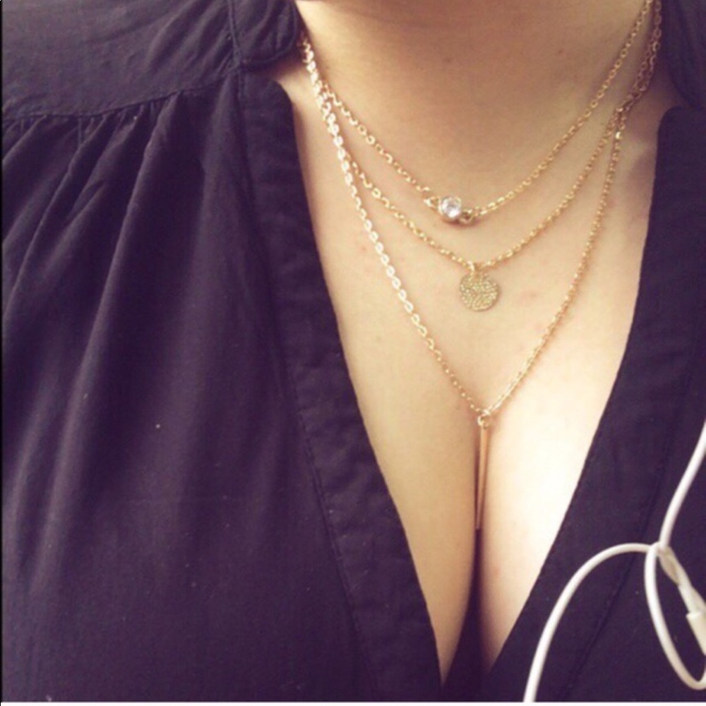 (B3) Triple Layer Necklace - Picture 2 of 5